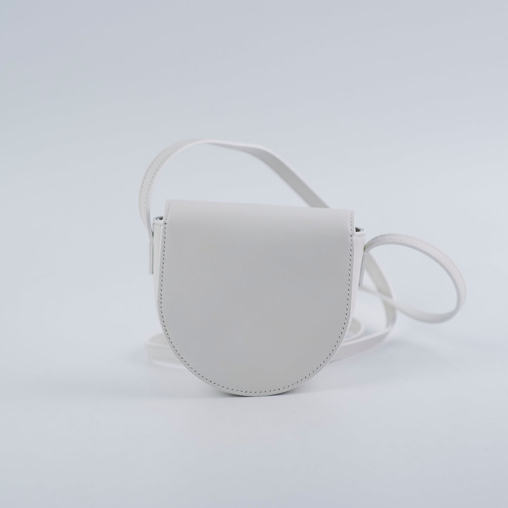 Celine Cuir Mini Triomphe White Crossbody Bag