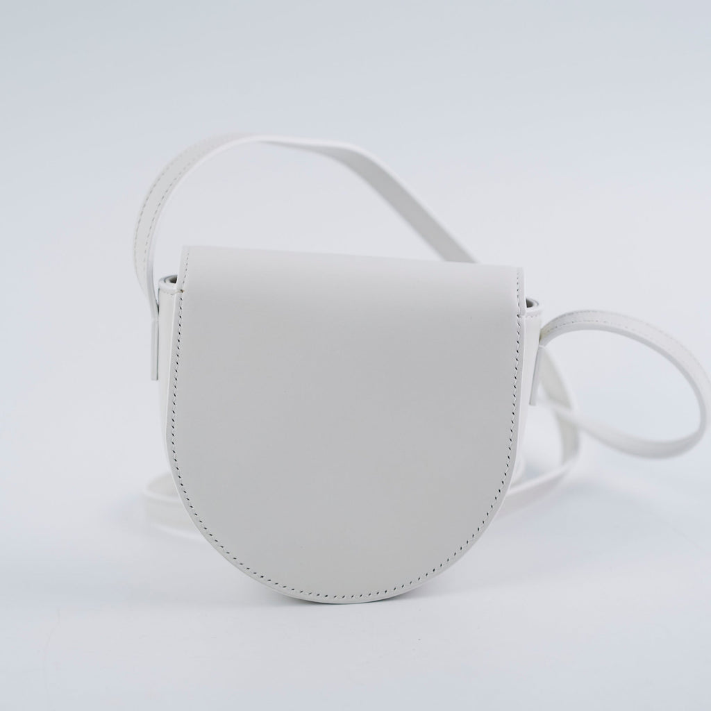 Celine Cuir Mini Triomphe White Crossbody Bag