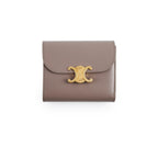 Celine Small Flap Wallet Triomphe in Shiny Calfskin Pebble