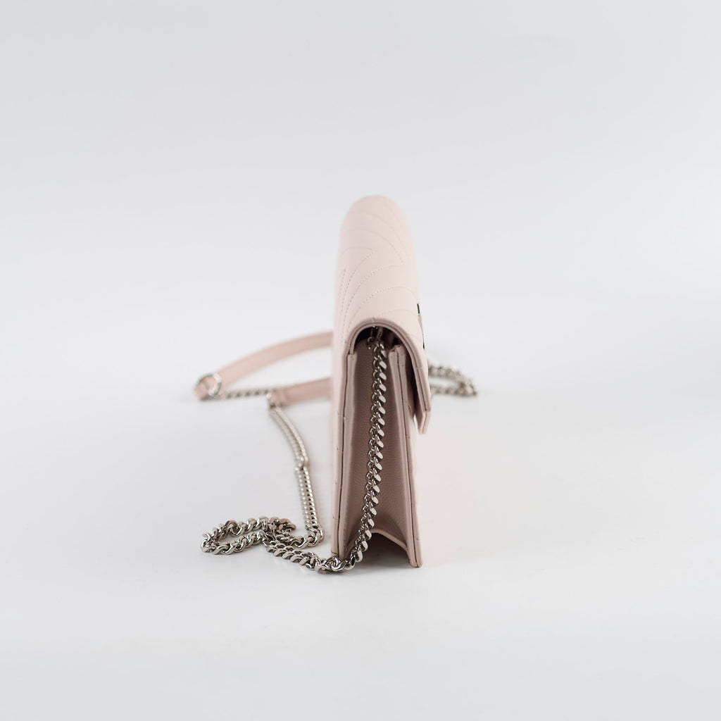 Saint Laurent Cassandre Envelope Wallet on Chain WOC Pink