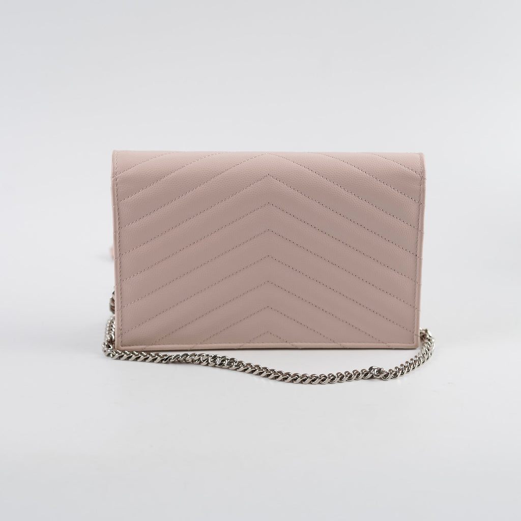 Saint Laurent Cassandre Envelope Wallet on Chain WOC Pink