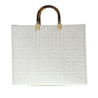 FENDI Medium Embossed Zucca Sunshine Shopper Tote Satchel