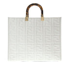 FENDI Medium Embossed Zucca Sunshine Shopper Tote Satchel