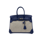 Hermes Birkin 35 Canvas Bleu de Prusse Palladium Hardware