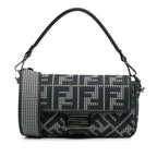 Fendi Baguette Grey Houndstooth Zucca Canvas
