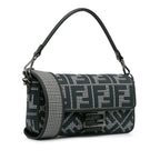 Fendi Baguette Grey Houndstooth Zucca Canvas