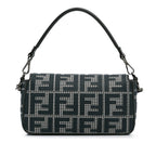 Fendi Baguette Grey Houndstooth Zucca Canvas