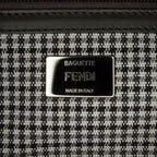 Fendi Baguette Grey Houndstooth Zucca Canvas