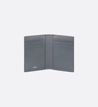 Vertical Bifold Card Holder Deep Gray Dior Gravity Leather