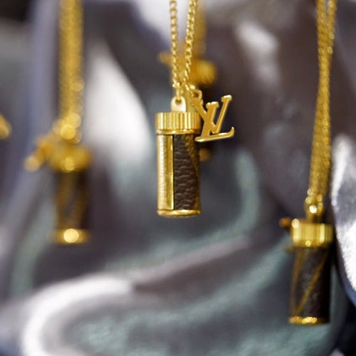 Louis Vuitton MONOGRAM ECLIPSE CANVAS BROWN CHARMS NECKLACE