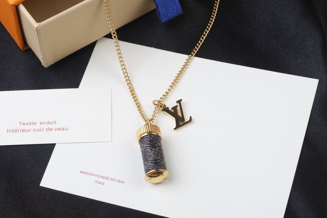 Louis Vuitton MONOGRAM ECLIPSE CANVAS CHARMS NECKLACE