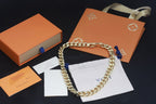 Louis Vuitton CHAIN LINKS MONOGRAM PATTERN NECKLACE GOLD-COLOR HARDWARE