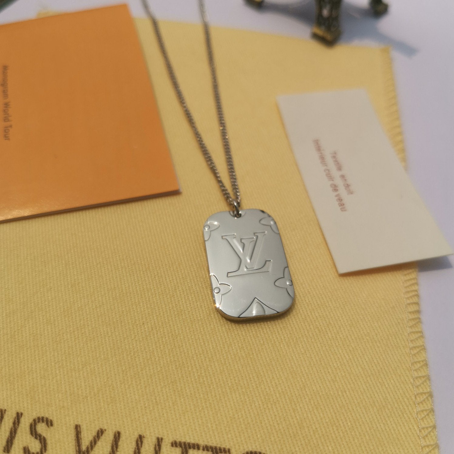 Louis Vuitton MONOGRAM LOCKET NECKLACE DOG TAG