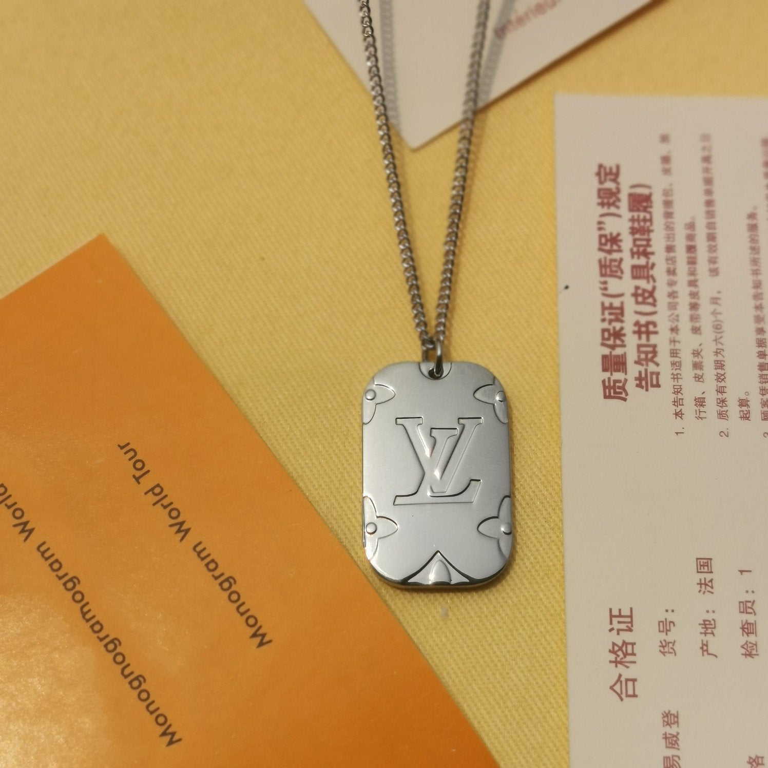 Louis Vuitton MONOGRAM LOCKET NECKLACE DOG TAG