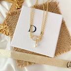 DIOR THREE-LAYER CHAIN PEARL NECKLACE