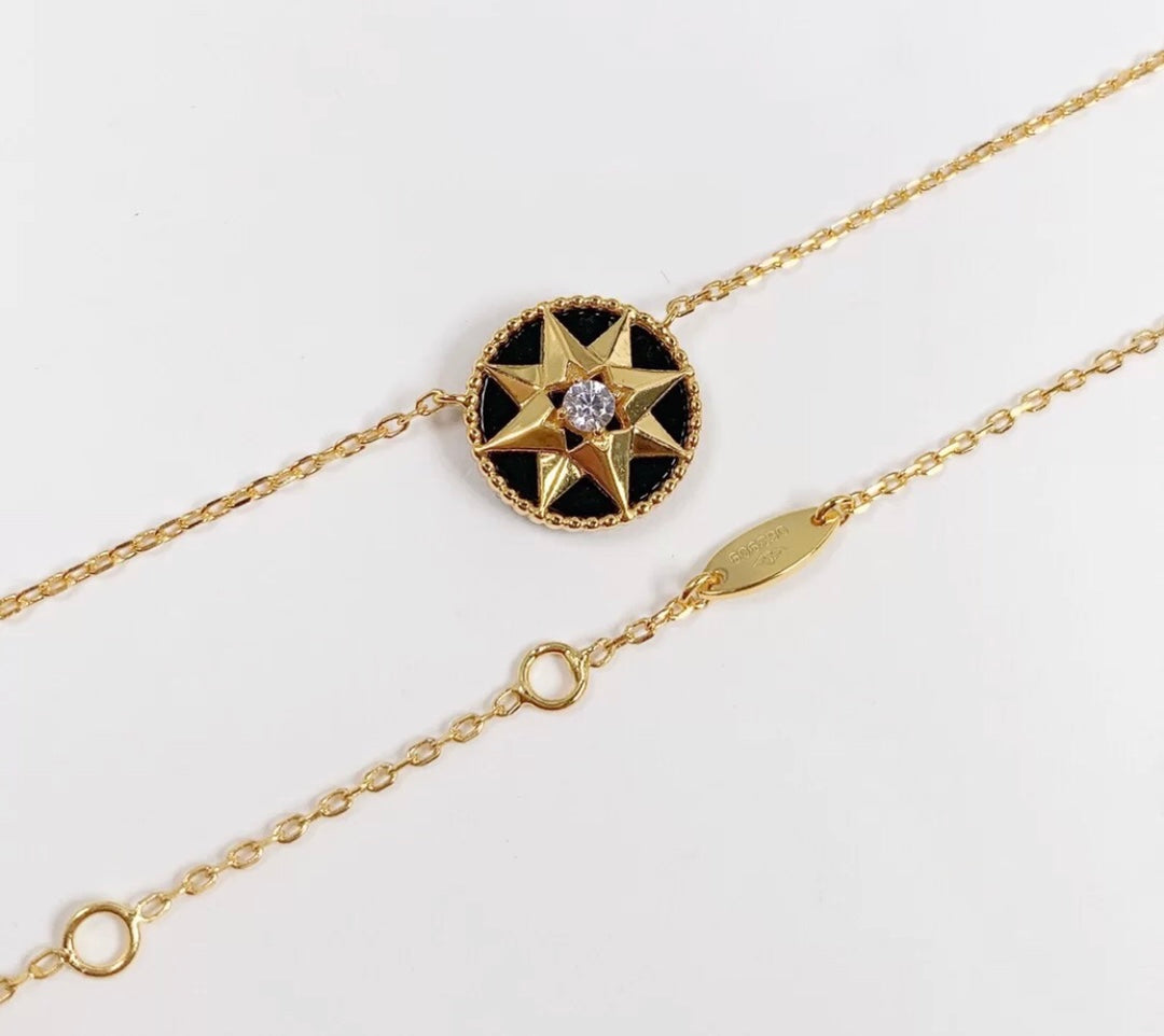 DIOR NATURAL BLACK ONYX COMPASS NECKLACE VICTOIRE