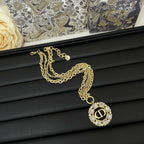 DIOR PETIT NECKLACE GOLD-FINISH METAL WITH WHITE AND SILVER
