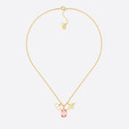 DIOR GOLD-COLORED METAL WITH WHITE RESIN PEARL NECKLACE