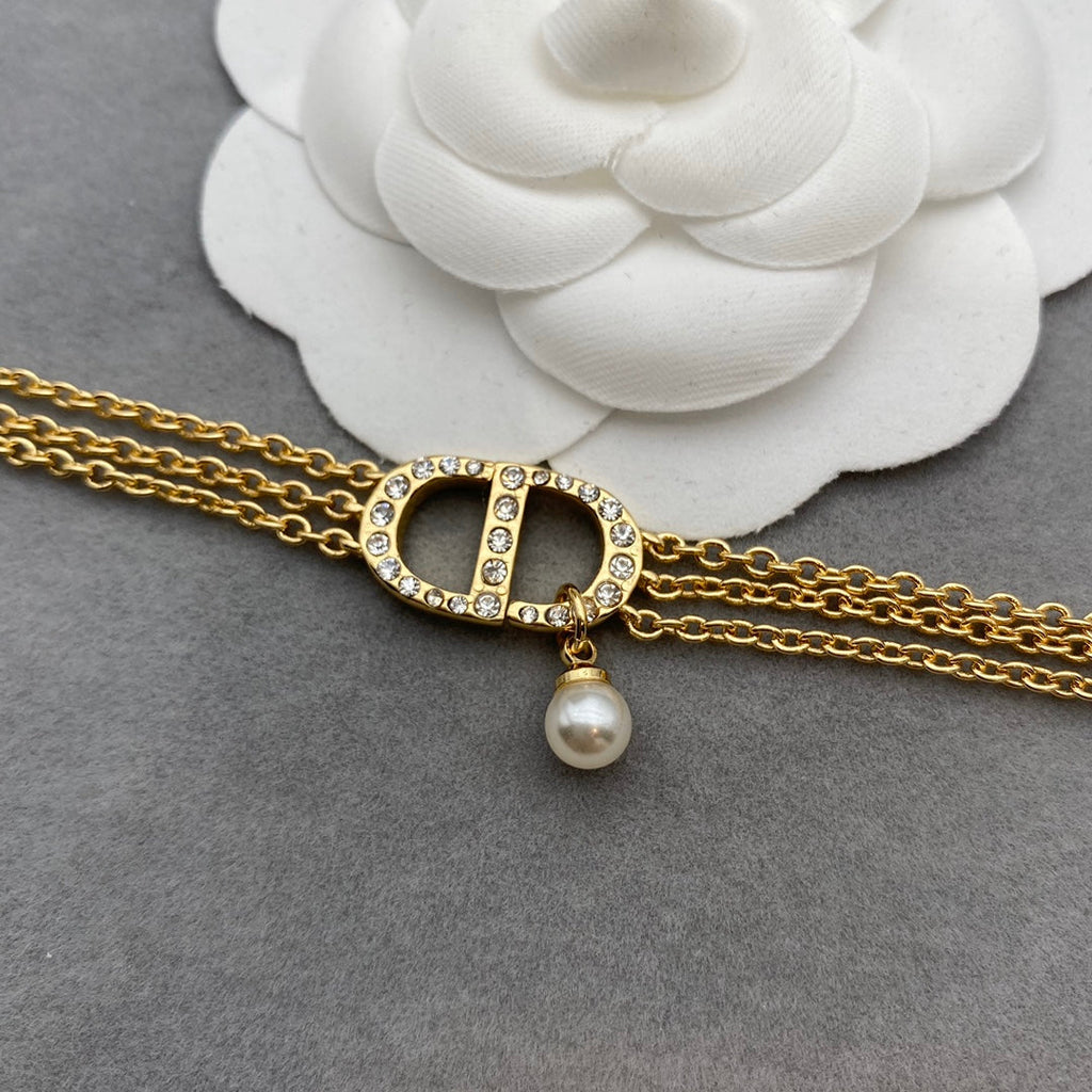 DIOR WOMEN 30 MONTAIGNE NECKLACE GOLD-FINISH METAL