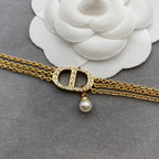 DIOR WOMEN 30 MONTAIGNE NECKLACE GOLD-FINISH METAL