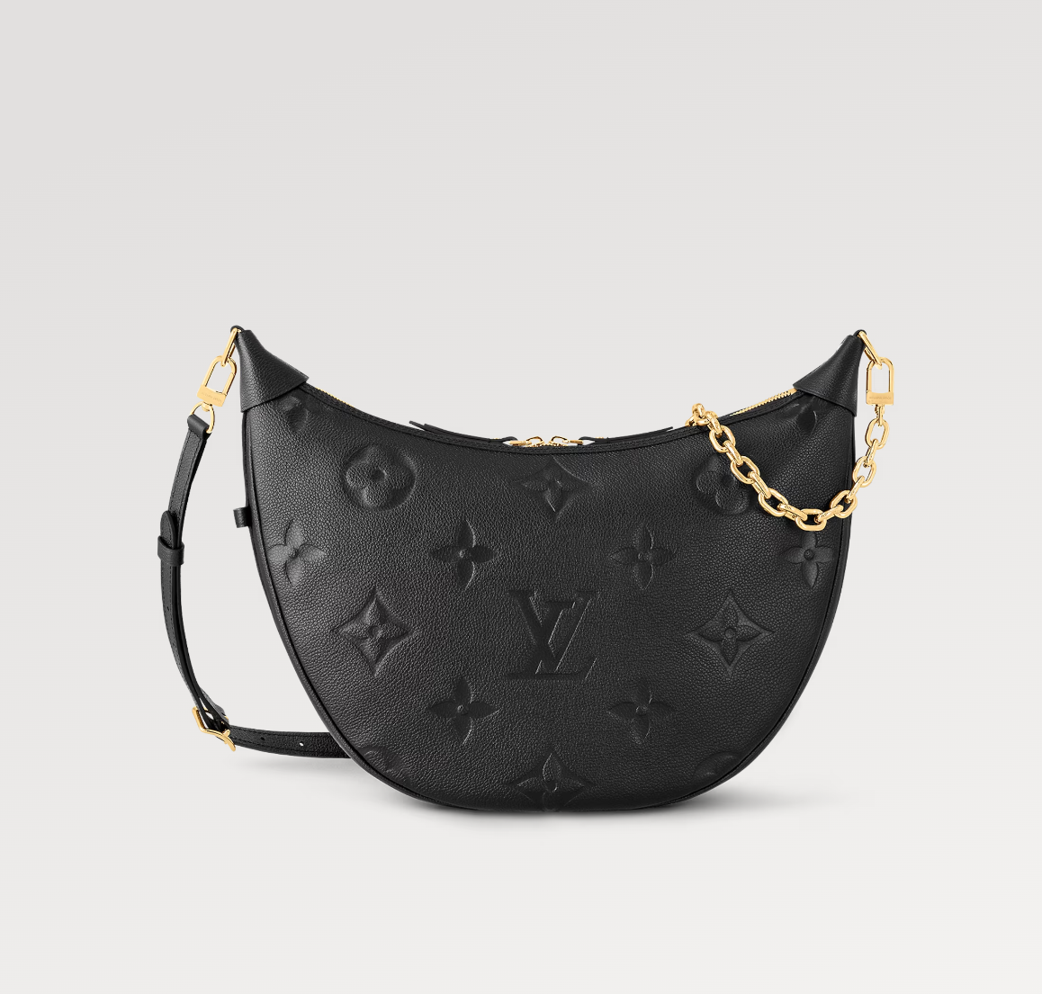 Louis Vuitton LOOP HOBO 38 BLACK MONOGRAM EMPREINTE LEATHER GOLD HARDWARE