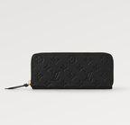 Louis Vuitton CLEMENCE WALLET 20CM BLACK MONOGRAM EMPREINTE LEATHER