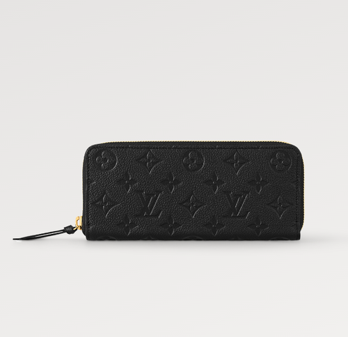 Louis Vuitton CLEMENCE WALLET 20CM BLACK MONOGRAM EMPREINTE LEATHER