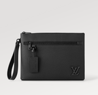 Louis Vuitton TAKEOFF POUCH 30 AEROGRAM BLACK CALFSKIN