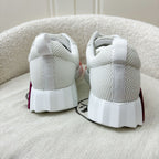 Hermes Ladies Bouncing Mesh and Suede Goatskin Sneaker in White Sz 37