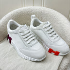 Hermes Ladies Bouncing Mesh and Suede Goatskin Sneaker in White Sz 37