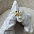 Dior Logo Earrings with Pearls in GHW