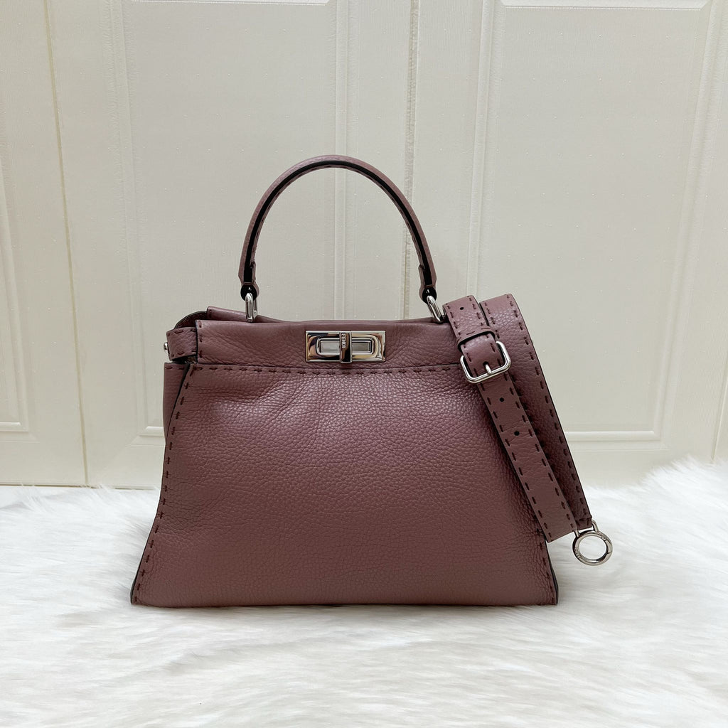 Fendi Medium Peekaboo Selleria Bag in Pink Leather and SHW