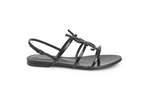SAINT LAURENT Cassandra Logo Slingback Sandals