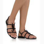 SAINT LAURENT Cassandra Logo Slingback Sandals