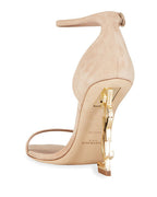 YVES SAINT LAURENT OPYUM SUEDE HEELS SANDALS