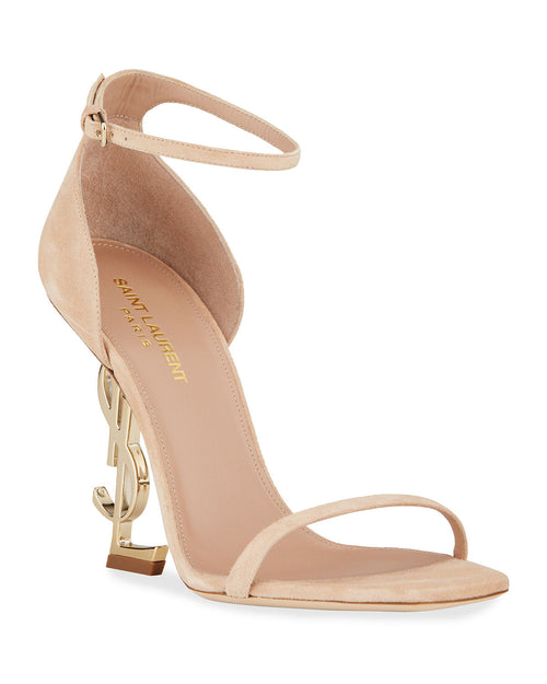 YVES SAINT LAURENT OPYUM SUEDE HEELS SANDALS