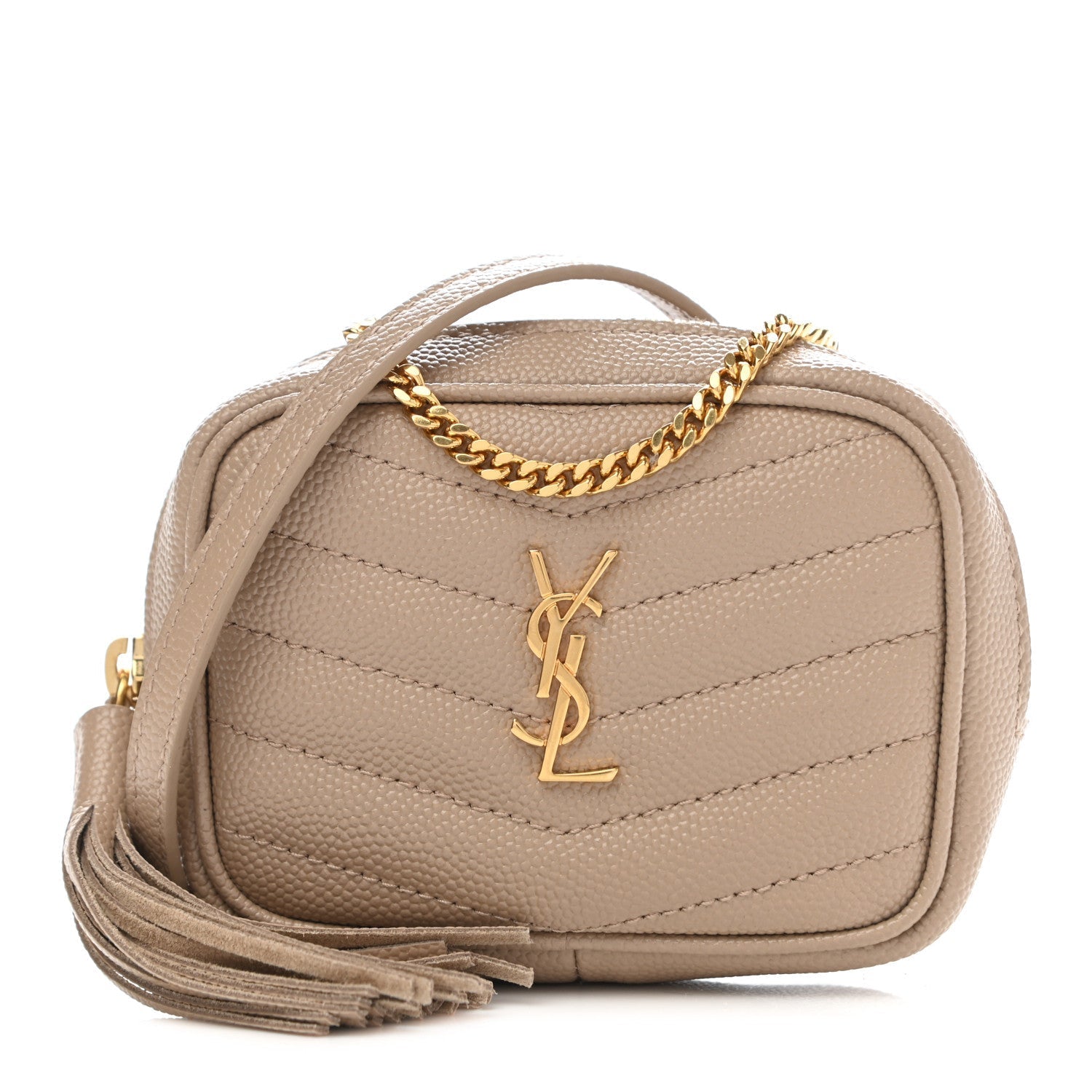 SAINT LAURENT GRAIN DE POUDRE MATELASSE BABY LOU CAMERA BAG