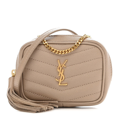 SAINT LAURENT GRAIN DE POUDRE MATELASSE BABY LOU CAMERA BAG