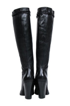 Yves Saint Laurent - Black Leather Lace-Up Tall Boots Sz 9.5