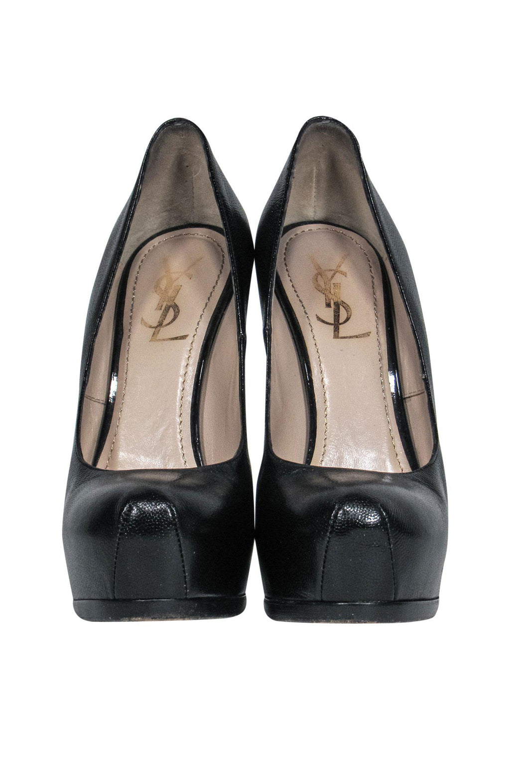 Yves Saint Laurent - Black Leather Platform Stilettos Sz 8