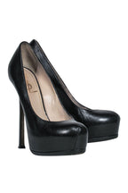 Yves Saint Laurent - Black Leather Platform Stilettos Sz 8