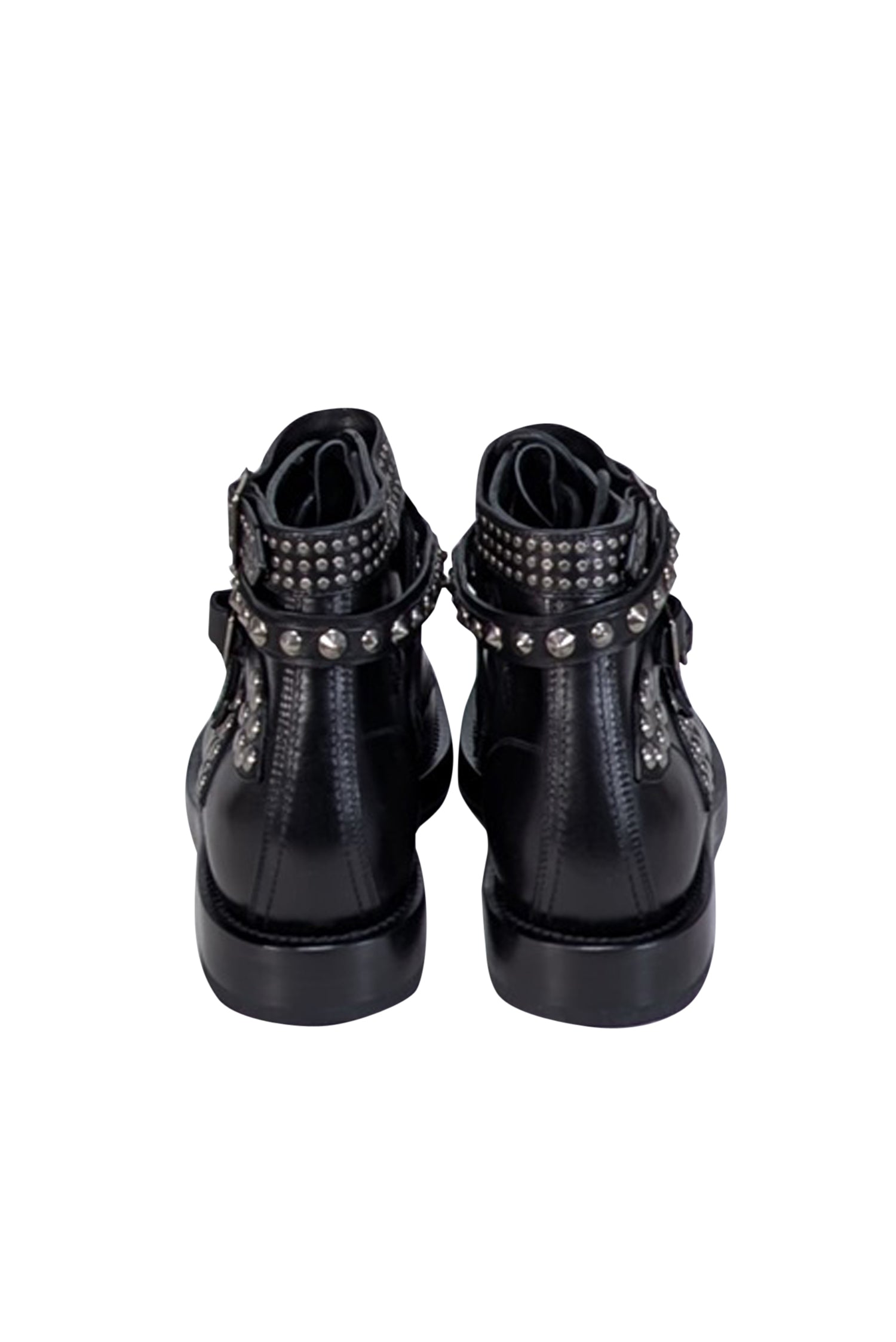 Yves Saint Laurent - Black Leather "Ranger" Short Studded Ankle Boot Sz 7