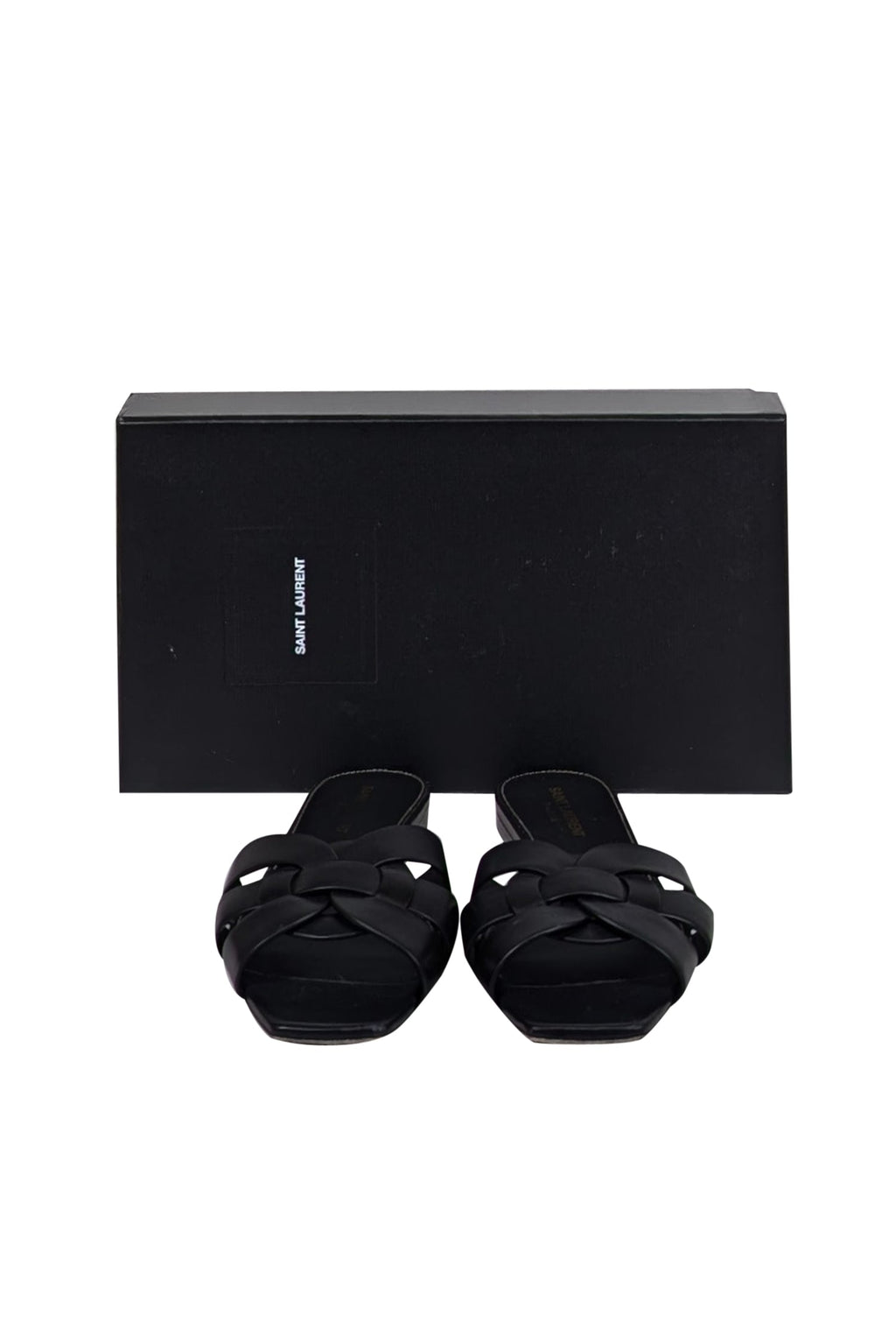 Yves Saint Laurent - Black Leather Slide Sandals Sz 9
