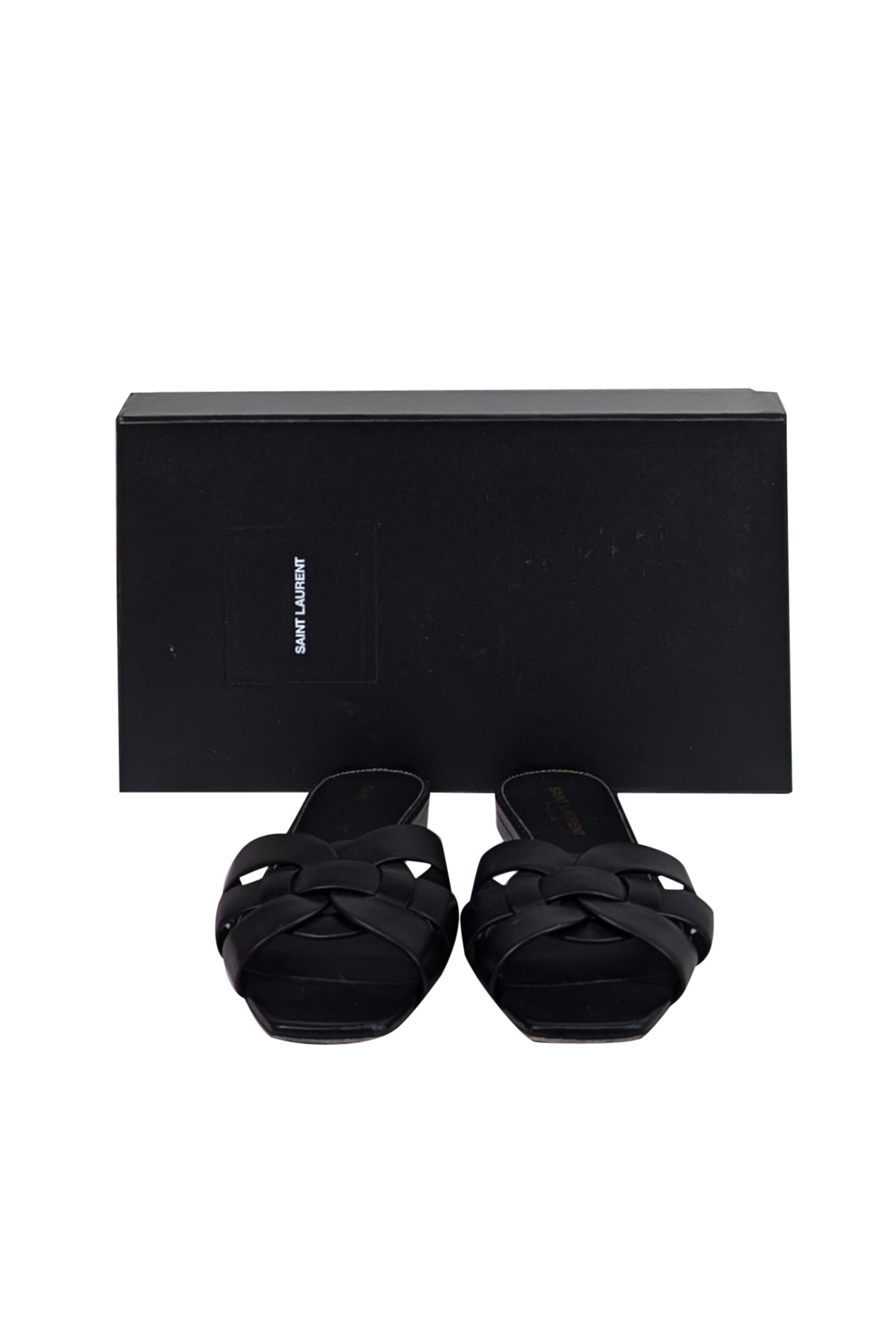 Yves Saint Laurent - Black Leather Slide Sandals Sz 9