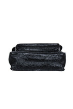 Yves Saint Laurent - Black Patent Leather Chevron "Niki" Shoulder Bag