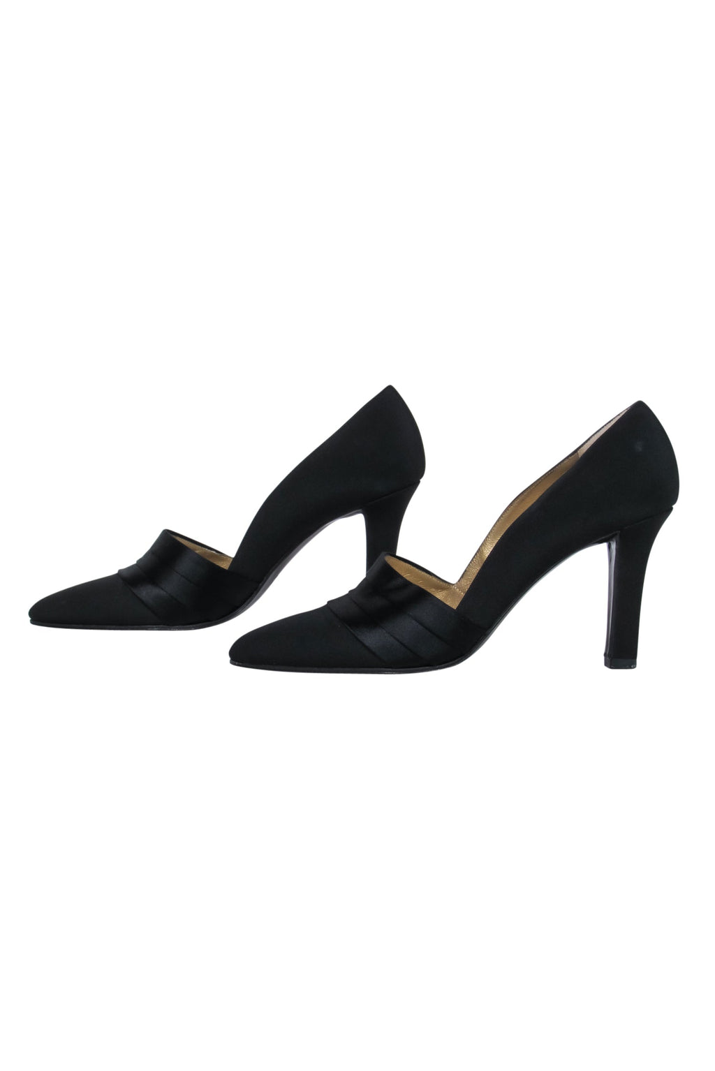 Yves Saint Laurent - Black Pointed Toe Pump w/ Pleated Detail Sz 7.5