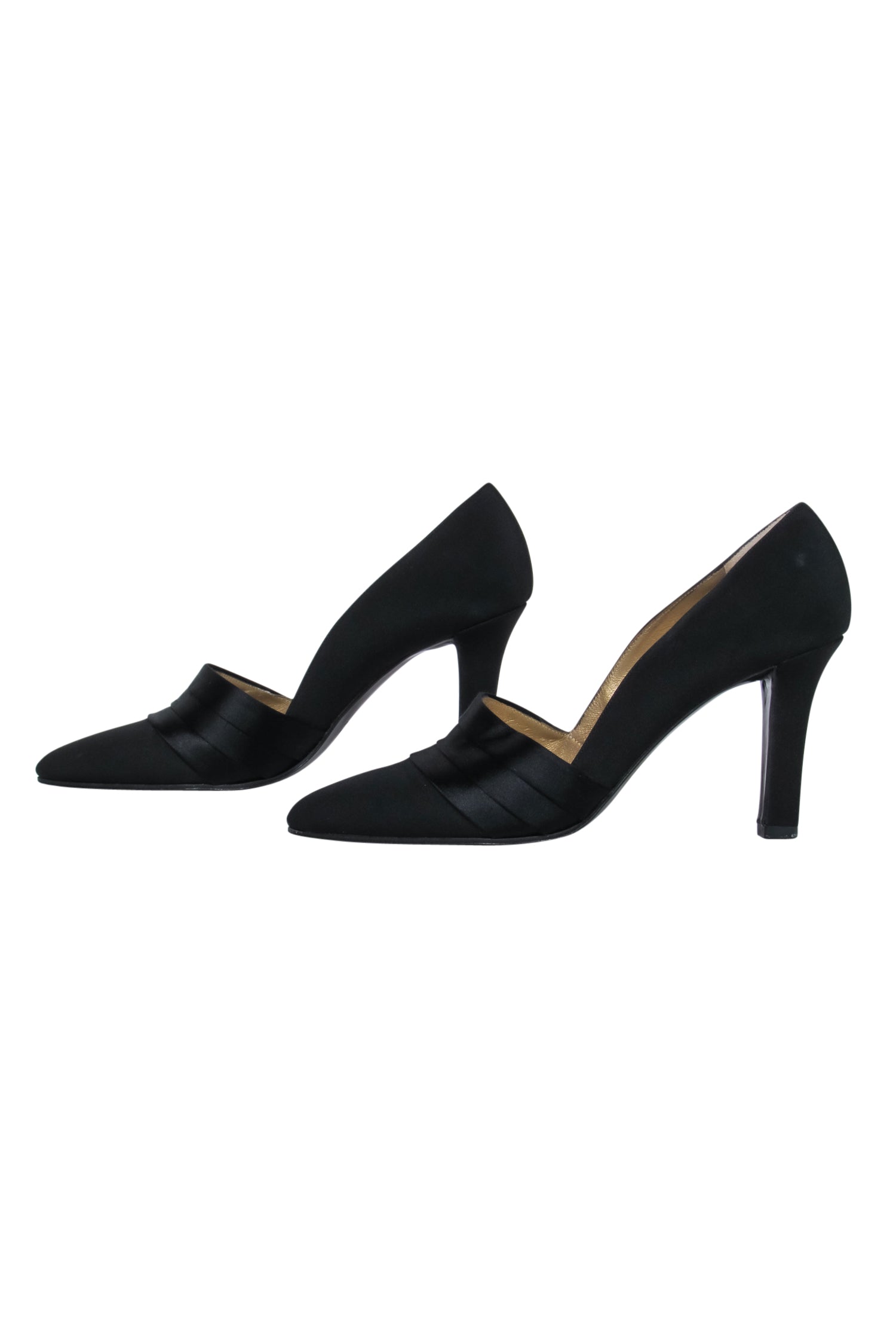 Yves Saint Laurent - Black Pointed Toe Pump w/ Pleated Detail Sz 7.5
