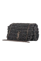 Yves Saint Laurent - Black Raffia Medium "Kate" Crossbody Bag