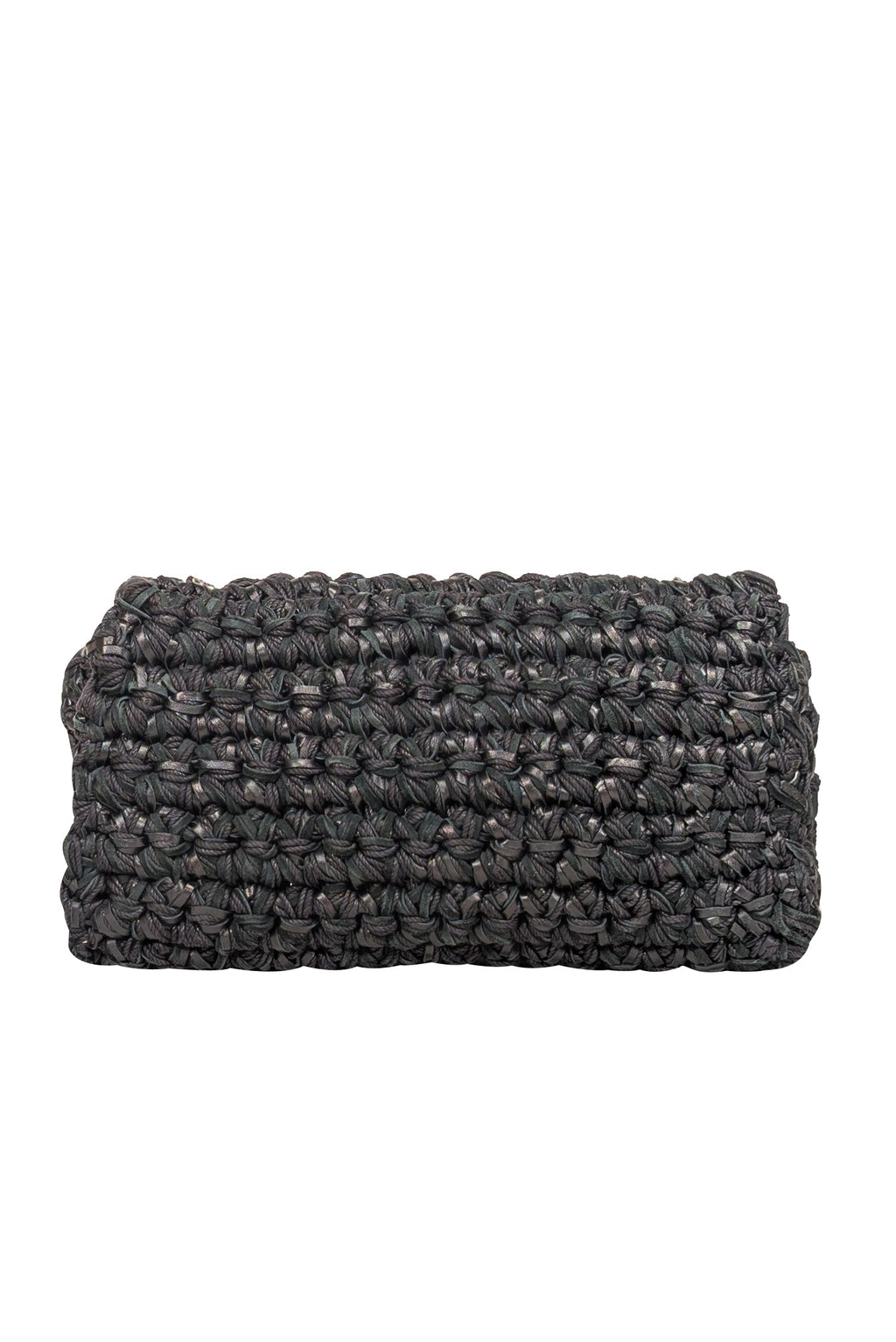 Yves Saint Laurent - Black Raffia Medium "Kate" Crossbody Bag