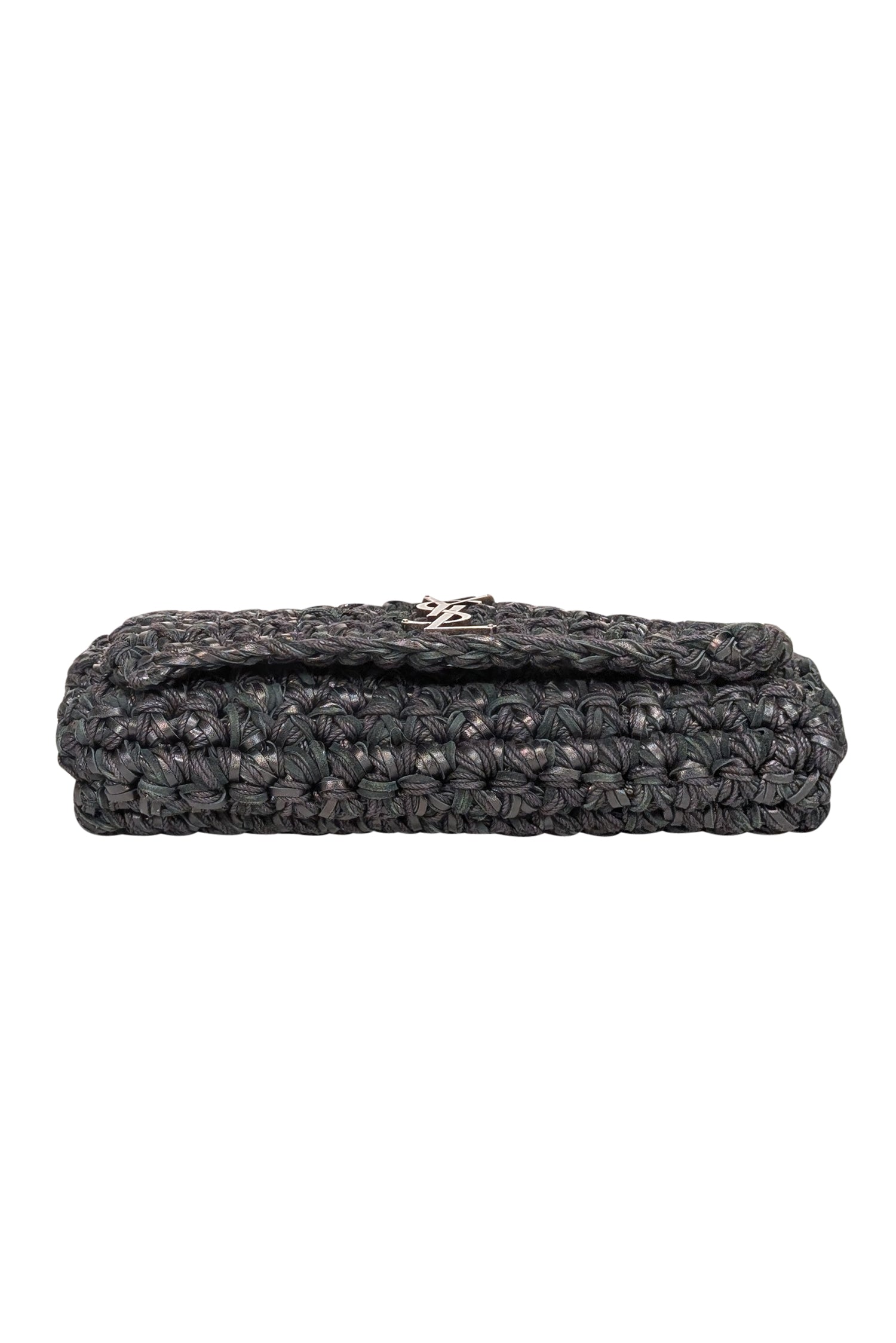 Yves Saint Laurent - Black Raffia Medium "Kate" Crossbody Bag